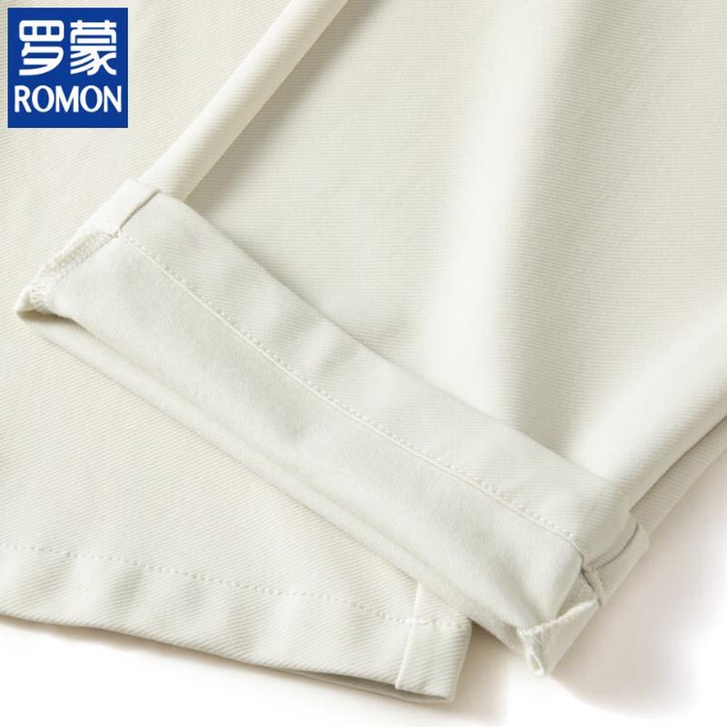 ROMON Men's Linen Silk Blend Straight-Leg Casual Pants