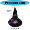 HX6F Halloween Wizard Hat Light Up Witch Hat Witch Caps Wizard Costume Accessories for Masquerades Party Decor Cosplay Props