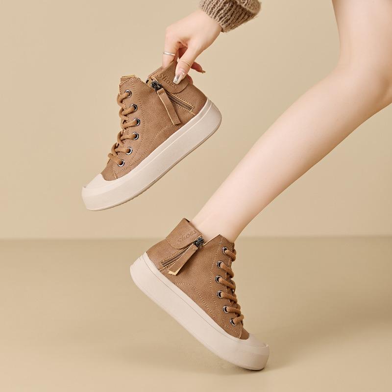 Retro krátké kozačky z pravé kůže Ležérní vysoké boty Martin Boots