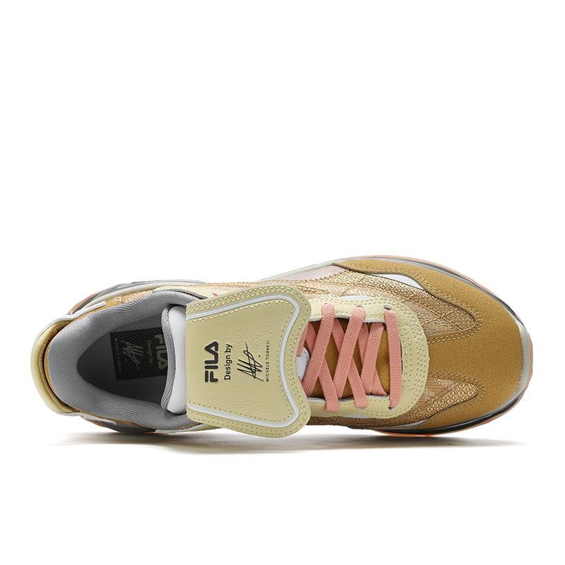 FILA KM 2 Comfortable Breathable Durable Low-Top Running Shoes Women sneaker Yellow Orange F12W443115FTP