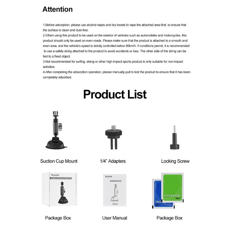 Universal Windshield Suction Cup Mount Bracket for  Inst360 Osmo  Action Camera Mount Smartphone Action Camera