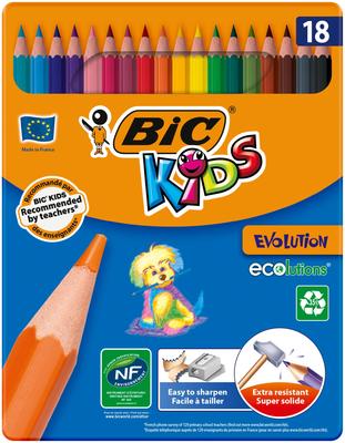 Bic Japan Big Kids Buntstifte 18 BKEVOM18E, Farben,