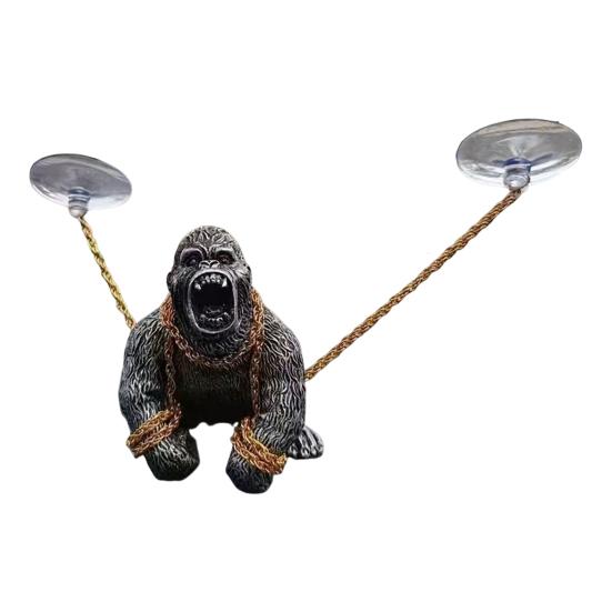 

Орангутанг из смолы, реалистичный вид, фигурка животного, ручная работа, прочное украшение в виде гориллы, домашний декор B серебряный