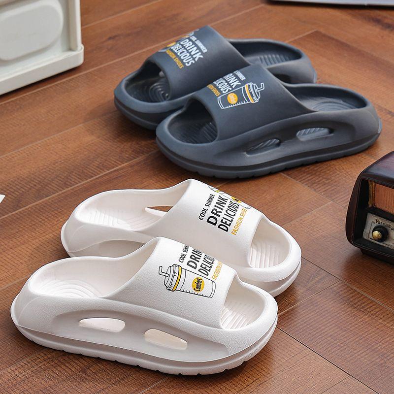 Men Summer Indoor-Outdoor Slippers  Non-Slip Thick-Soled Ultra-Soft Bathroom Slides for Couples