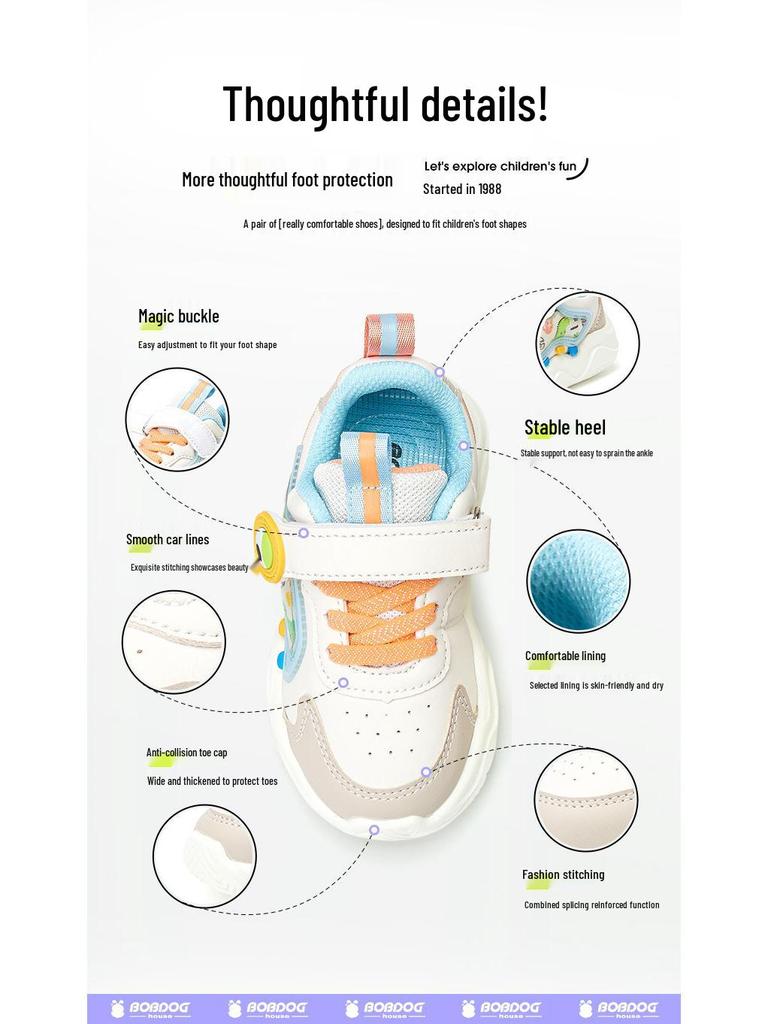 Bobodou 2024 Spring/Autumn Kids’ Leather Breathable Shoes for Boys & Girls