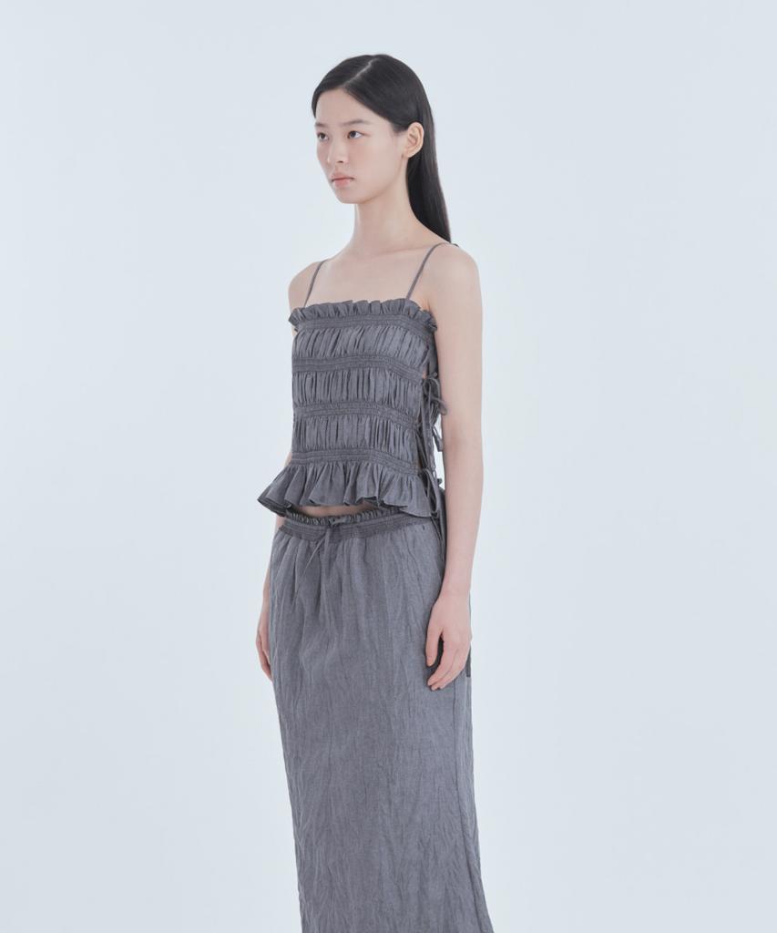 Mausolleum Marae Smocked Waist Skirt - Gray