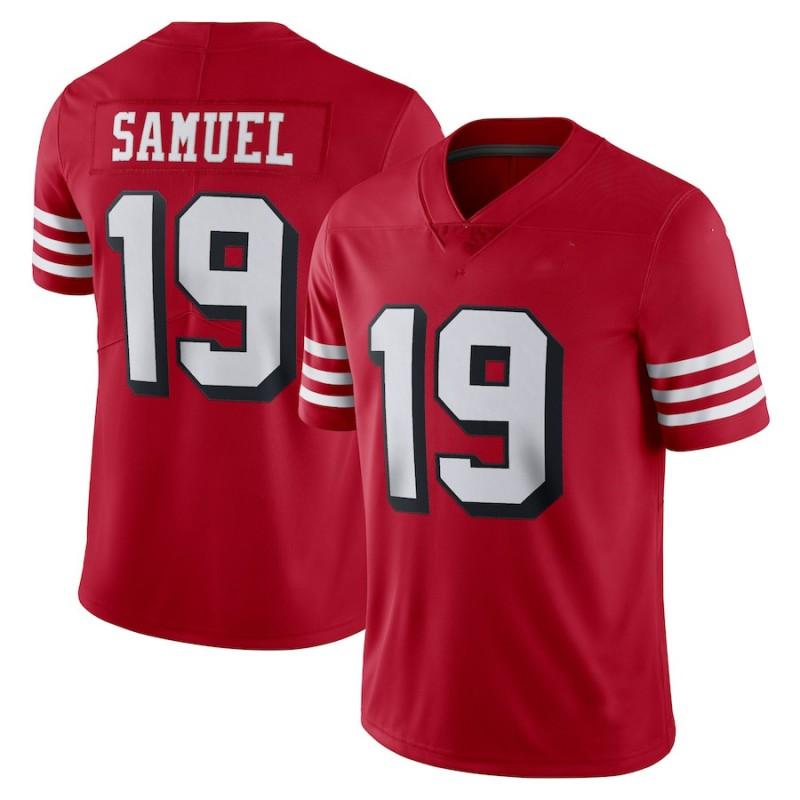 Mens NFL San Francisco 49ers 19 Deebo Samuel Authentic Style Performance Jersey - Red White Black