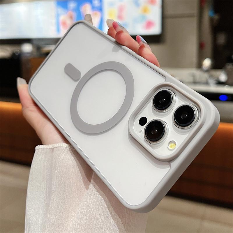 For Magsafe Luxury Matte Transparent Phone Cases For iPhone 16 14 13 12 11 15 Pro Max 16 Plus Magnetic Wireless Charging Cover