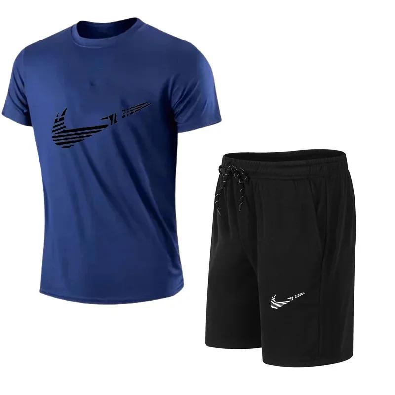2026 Summer Men's Fashion Sports Set T-Shirt and Shorts Set Casual Short Sleeve Set