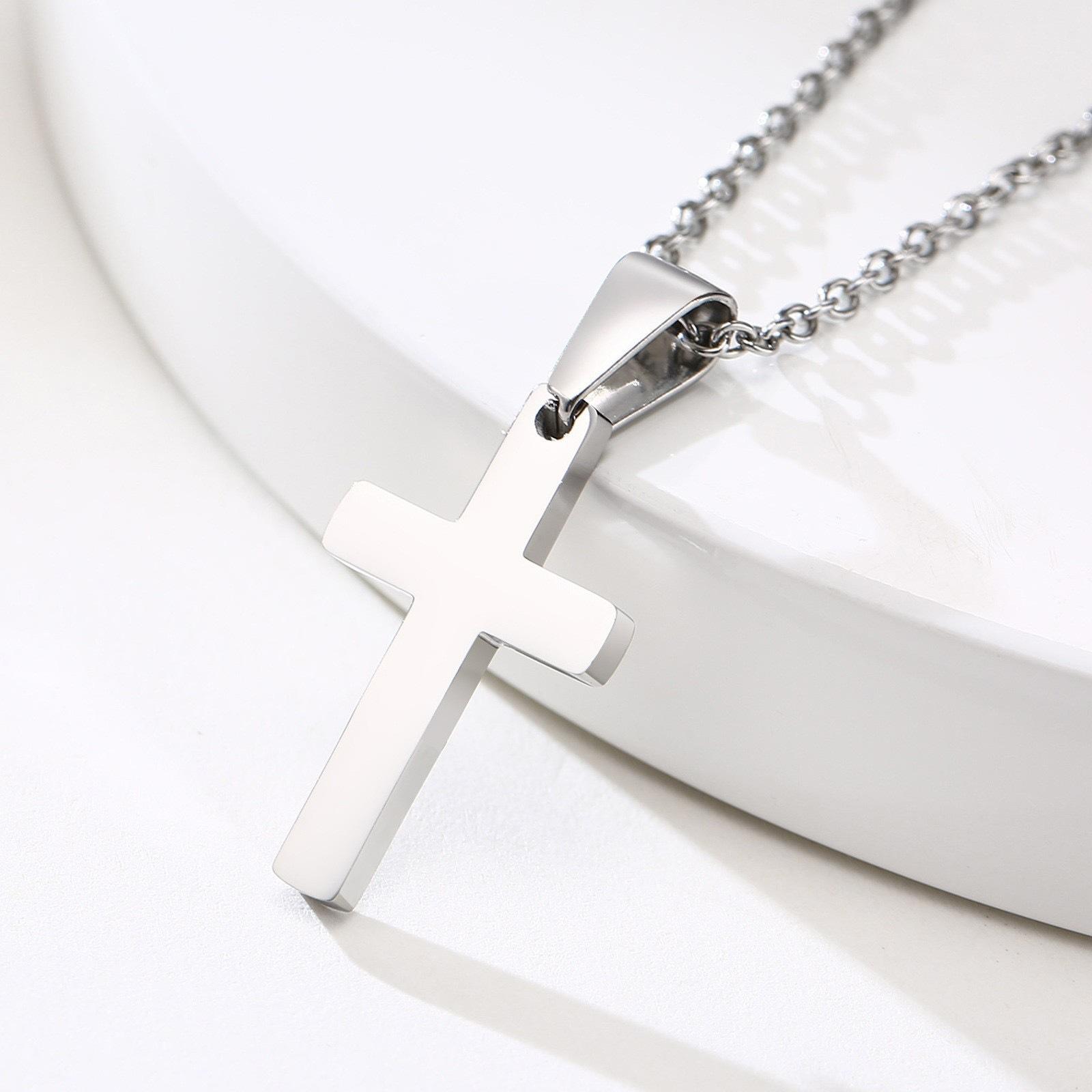 2026 Cross Pendant Jewelry Simple Glossy Versatile, Couple Necklace 50CM
