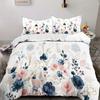 Pink And Blue Rose Pattern 3D Printed Down Duvet Cover With Colorful Artistic Style Soft And Comfortable Luxurious Bedding Cover