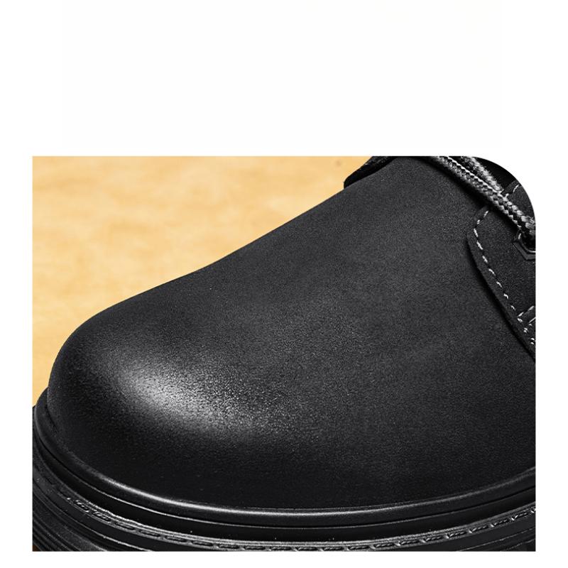 Retro Men's Ankle Boots Waterproof Casual Leather Boots High Top Shoes for Men Non Slip Work Boots