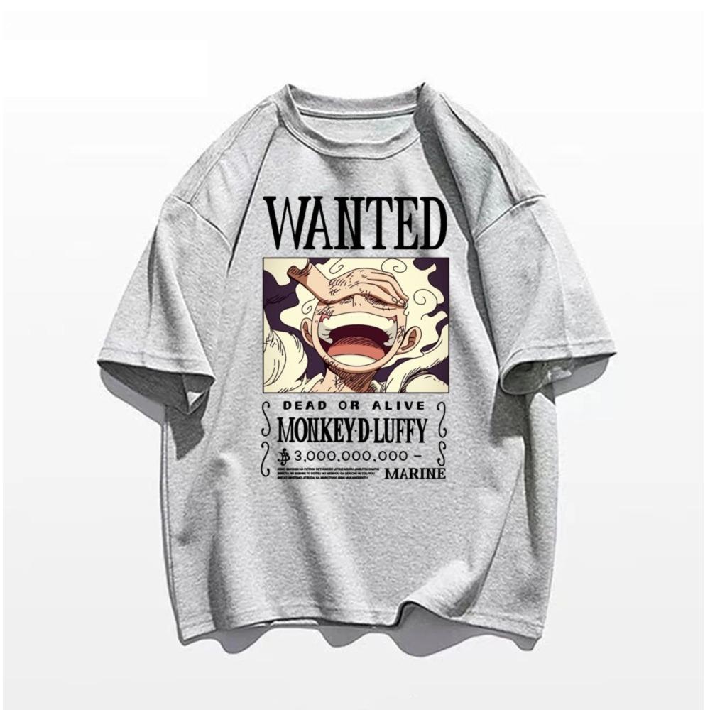 ONE PIECE Nika Luffy Bieg 5 Anime Mężczyźni Kobiety Letnia Koszulka Rekreacja Fitness Luźna Oversize Wygodna Bawełna Krótkie Rękawy Góra