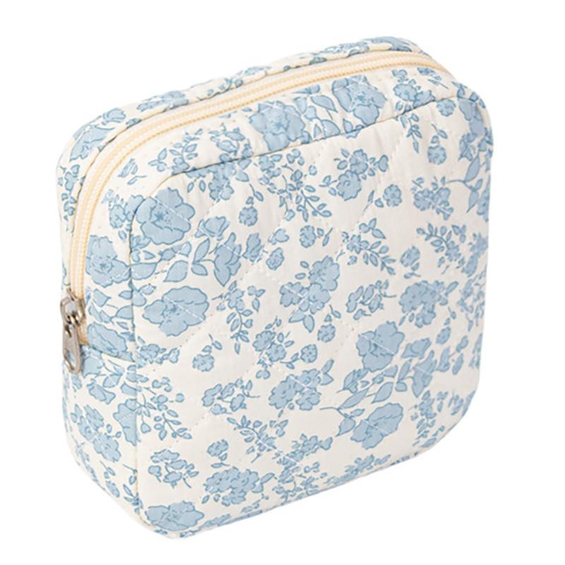 

Маленька стьобана косметичка для сумочки, міні бавовняна косметичка з відділеннями, милий тримач для помади на блискавці для жінок