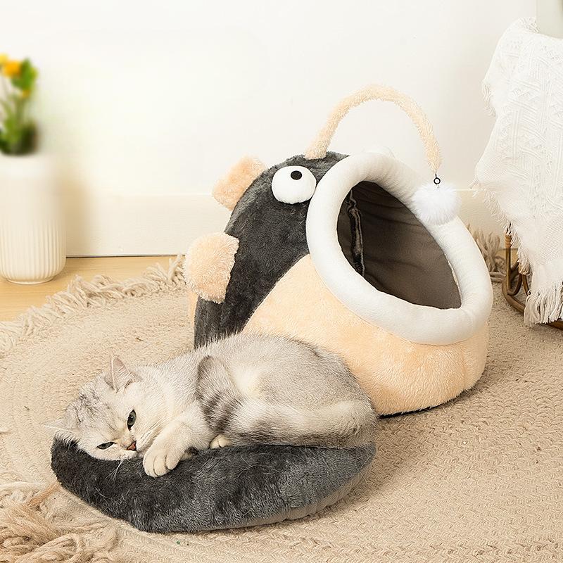 Cat Nest Warm Semi-enclosed Cat House In Autumn and Winter Universal for All Seasons Cute Cat Bed Dog House Dog Bed Pet Supplies