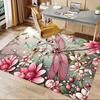 1PC Dragonfly, Flowers Carpet Ultra Soft, Thick & Absorbent, Non Slip Machine Washable Mat for Entryway