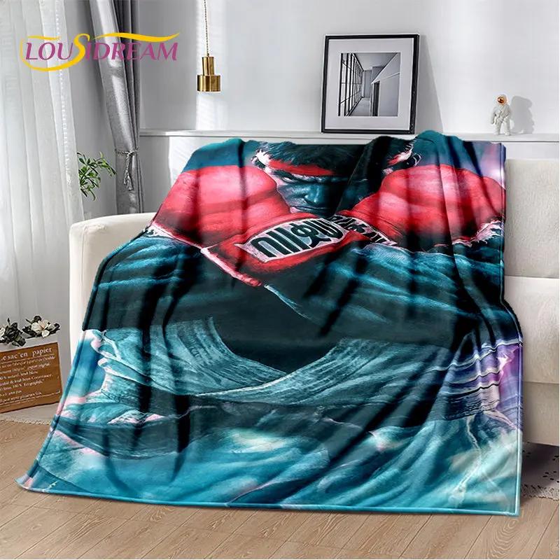 Retro Game Street Fighter Gamer Soft Plush Blanket,Flannel Blanket Throw Blanket for Living Room Bedroom Bed Sofa Picnic Cover