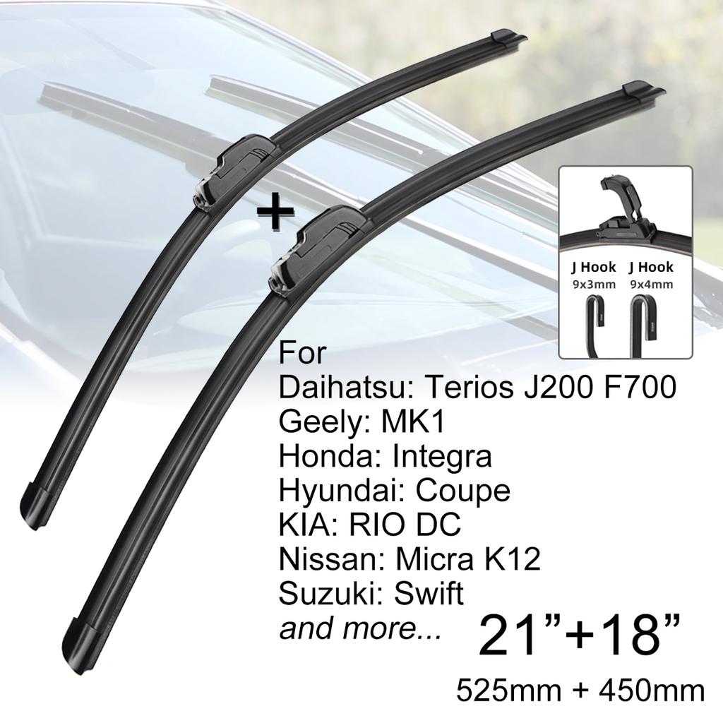 Auto Frontscheibenwischerblätter 21" + 18" J Haken U-Typ Universal für Daihatsu Geely Honda Hyundai KIA Nissan Suzuki