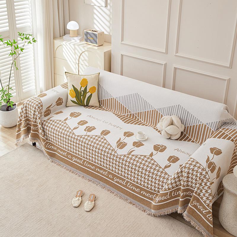

High End Rose Chenier Sofa Cover Cozy Anti-Cat Scratching Couch Towel for Living Room Dustproof Furniture Protection Slipcover 180x130cm