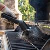 Steel Wire Bristles Rechargeable Grill Cleaner Double Wheel Rotating Barbecue Brush  Outdoor Grill