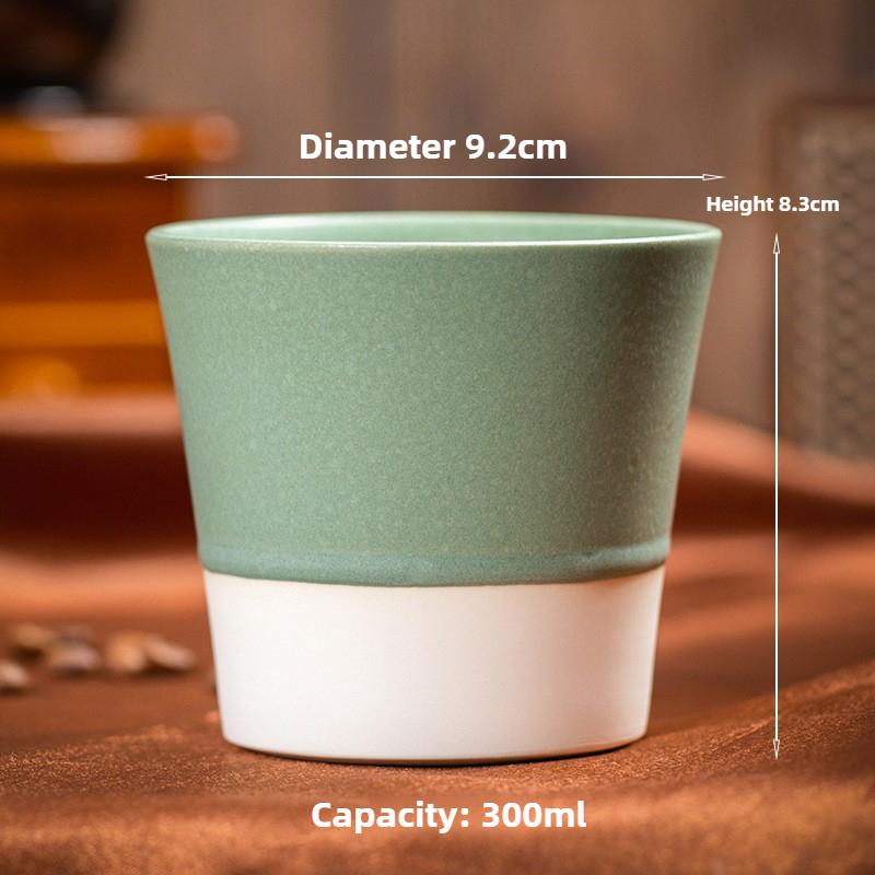 Arabic Coffee Art Ceramic Mug - Handcrafted Middle Eastern Espresso Cup with Color Glaze, Personal Drinking Gift Set