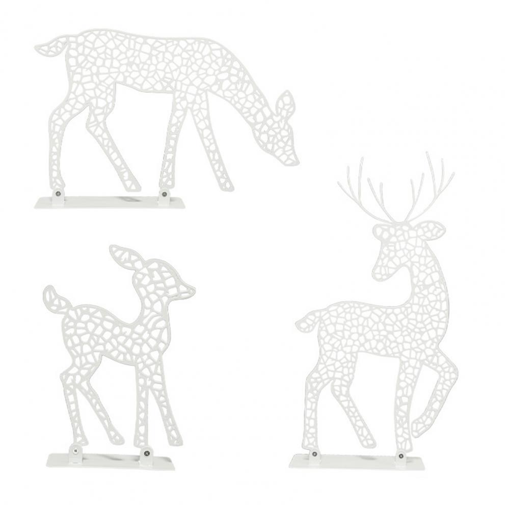 Reindeer Lawn Ornaments Metal Frame Reindeer Ornaments Led Reindeer Family Set for Christmas Decor Iron Deer Lights for Yard
