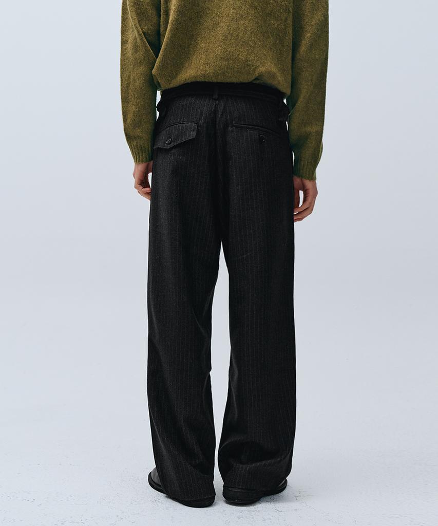 INTEMPOMOOD Retro Stripe Wide Slacks_Black