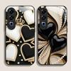 Stilig Svart Hvit Hjerte med Perler Herdet Glass Telefondeksel for Oneplus 13R 12 11 10 9 Nord CE4 3 2 Lite ACE2 ACE3 Pro Cover