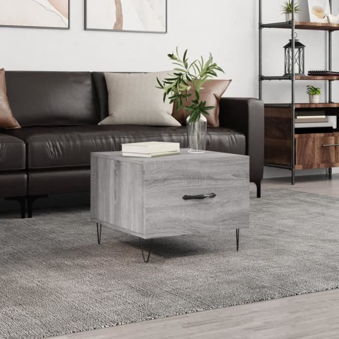 VidaXL Table basse Sonoma gris 50x50x40 cm Bois d'ingénierie 829392