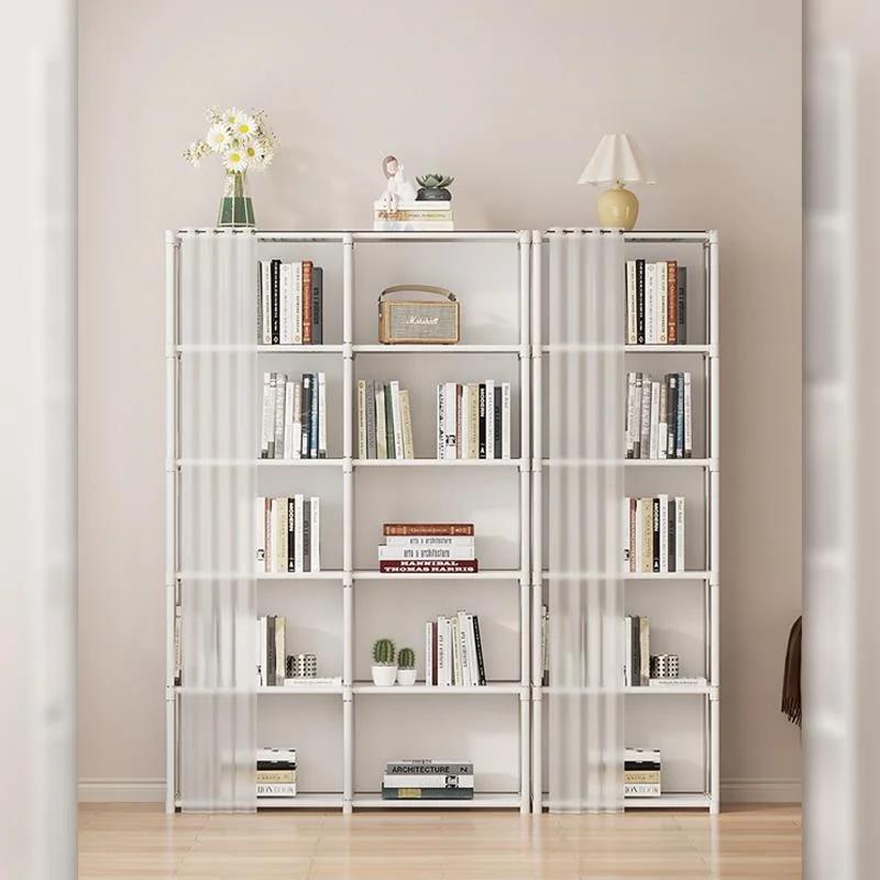 Raft pentru cărți cu mai multe straturi Dulap de depozitare cu asamblare ușoară pe podea Suport de prezentare minimalist pentru casă pentru ornamente și biblioteci deschise