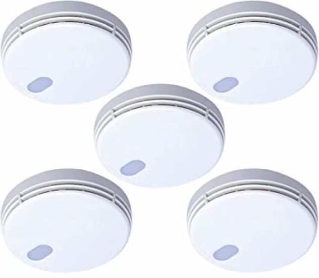 

Panasonic Smoke Residential Fire Smoke and Set of SHKN48455 Detector, Alarm, Photoelectric, 5, белый