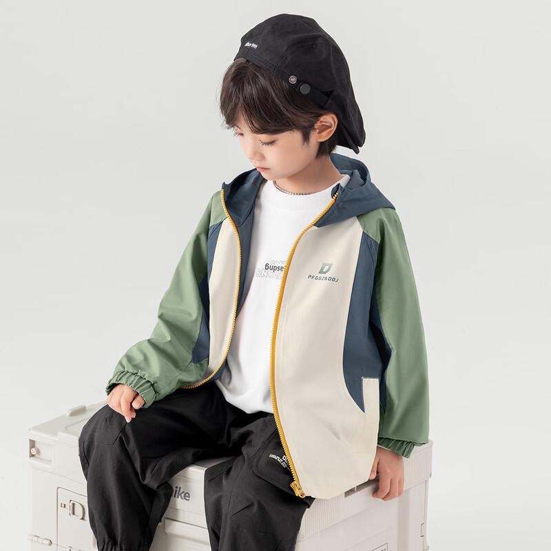 Duoduojia Boys' Color-Blocked Hooded Softshell Jacket