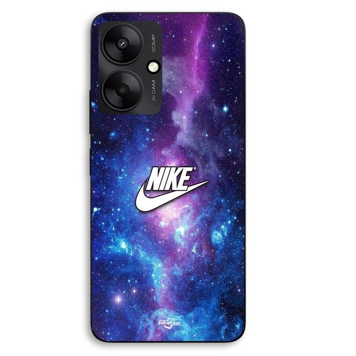 Coque de téléphone - MANIACASE - Xiaomi Redmi 13C 5G - Silicone TPU - Nike logo blanc - Noir