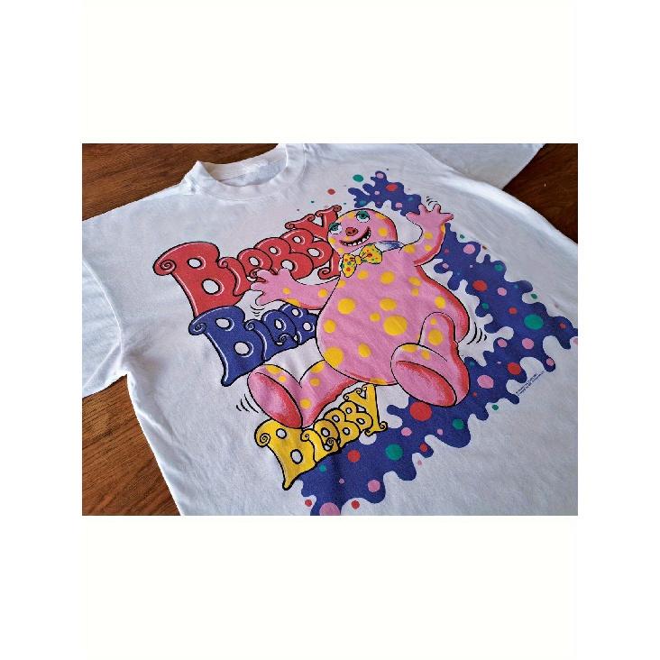 Men S Mr. Blobby Vintage 1992 Heavyweight T-Shirt - Officially Licensed 90s Retro Graphic Tee with Mr. Blobby  Boo Boo Print, Soft Crew Neck Casual S белый