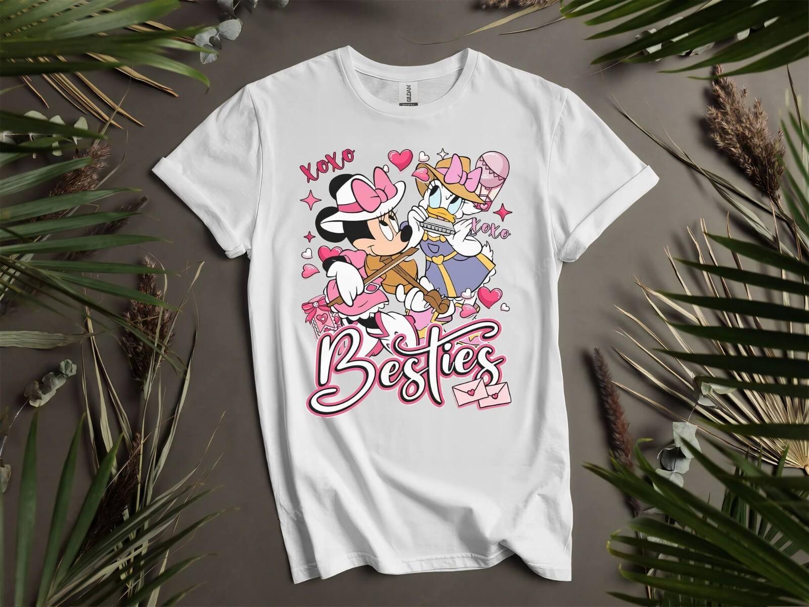 Minnie Daisy Besties Valentine XOXO T-shirt T shirt Men Women Unisex Tshirt K566 S