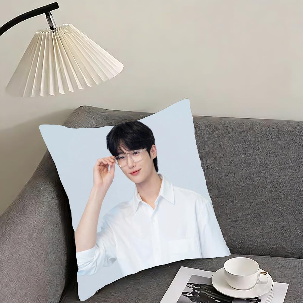 Byeon Woo-seok Cushion Cover Reversible Plush Pillow Cover – For car, sofa, bedroom, perfect as a gift.