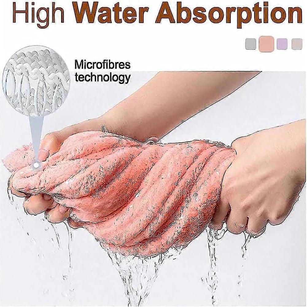 Dry Hair Towel Cap, Microfiber Curly Hair Towel, Super Absorbent Quick Drying Hair Towel, Anti-Frizz Headband with Buttons (Apricot)