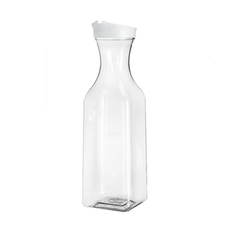 50 Oz Large Plastic Water Bottle with Flip Cap, Square Base Juice Container, Clear Plastic Water Bottle, Beverage Milk Bottle