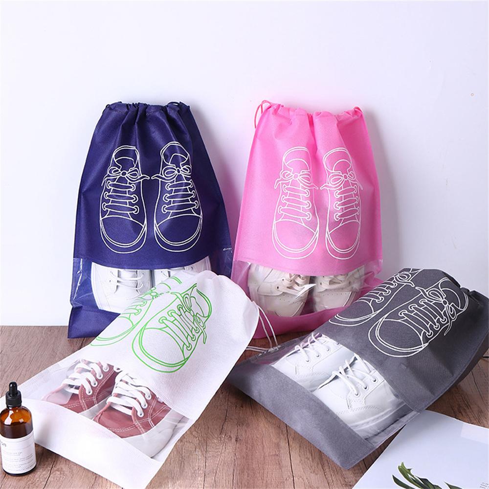 10pcs Shoes Storage Organizer Bags Reusable Non-woven Travel Kit Gadgets Essentials Waterproof Dustproof Portable Hanging Bag