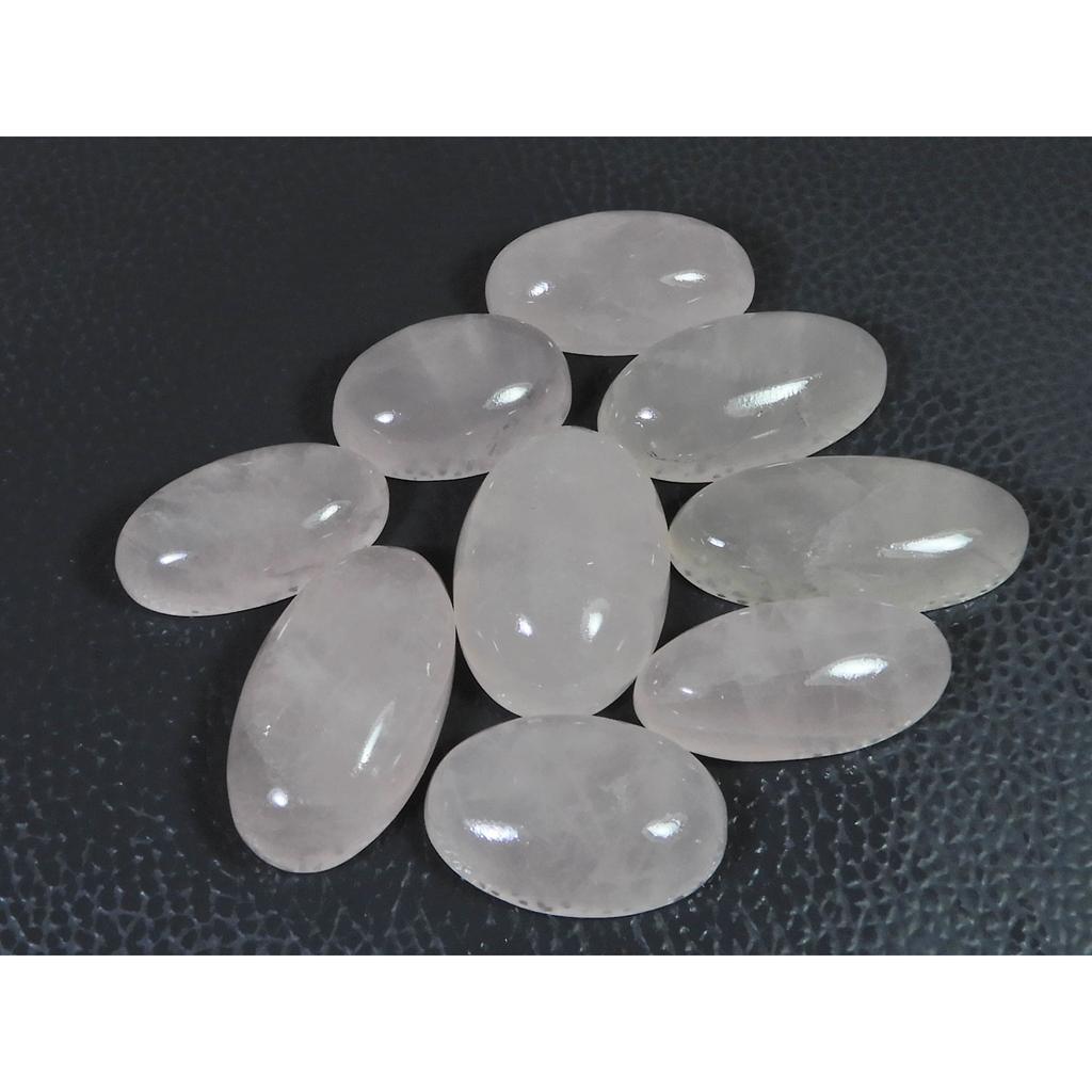 310Cts.Natural Pink Rose Quartz Oval Shape Cabachon Loose Gemstone 09Pcs Lot C-2515