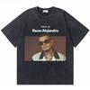 Rapper Rauw Alejandro Cosa Nuestra Vintage Washed T Shirt Men Women Hip Hop Fashion Pop Music Tshirt Mens Oversized Tshirts