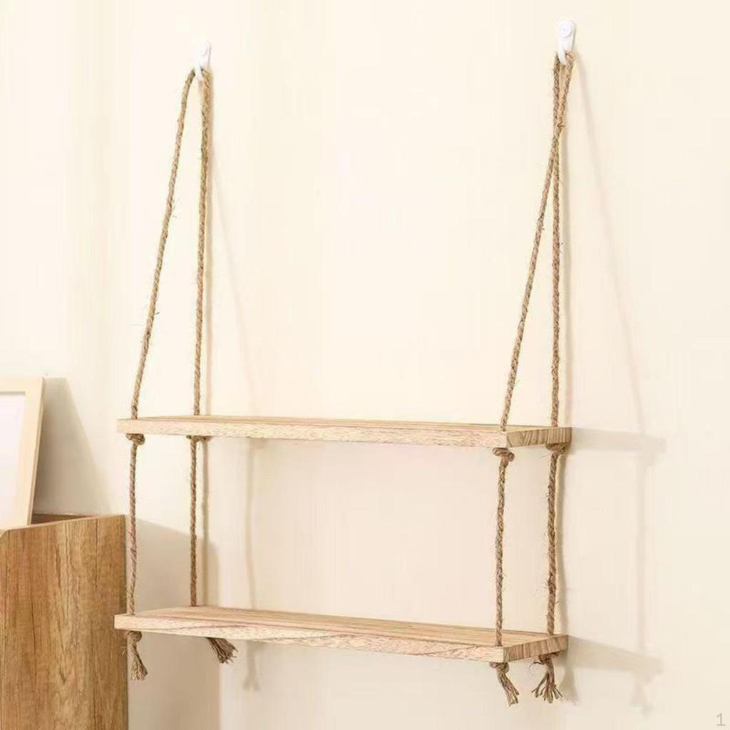 Rope Hanging Shelf EasyMount Installation Interior SurfaceMounted Decoration Rustic and Design