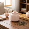 Flower-Patterned Ceramic Tea Jar Pink Moisture Proof Tea Sealed Jar Exquisite Decorative Tea Packaging Box Tea Ceremony
