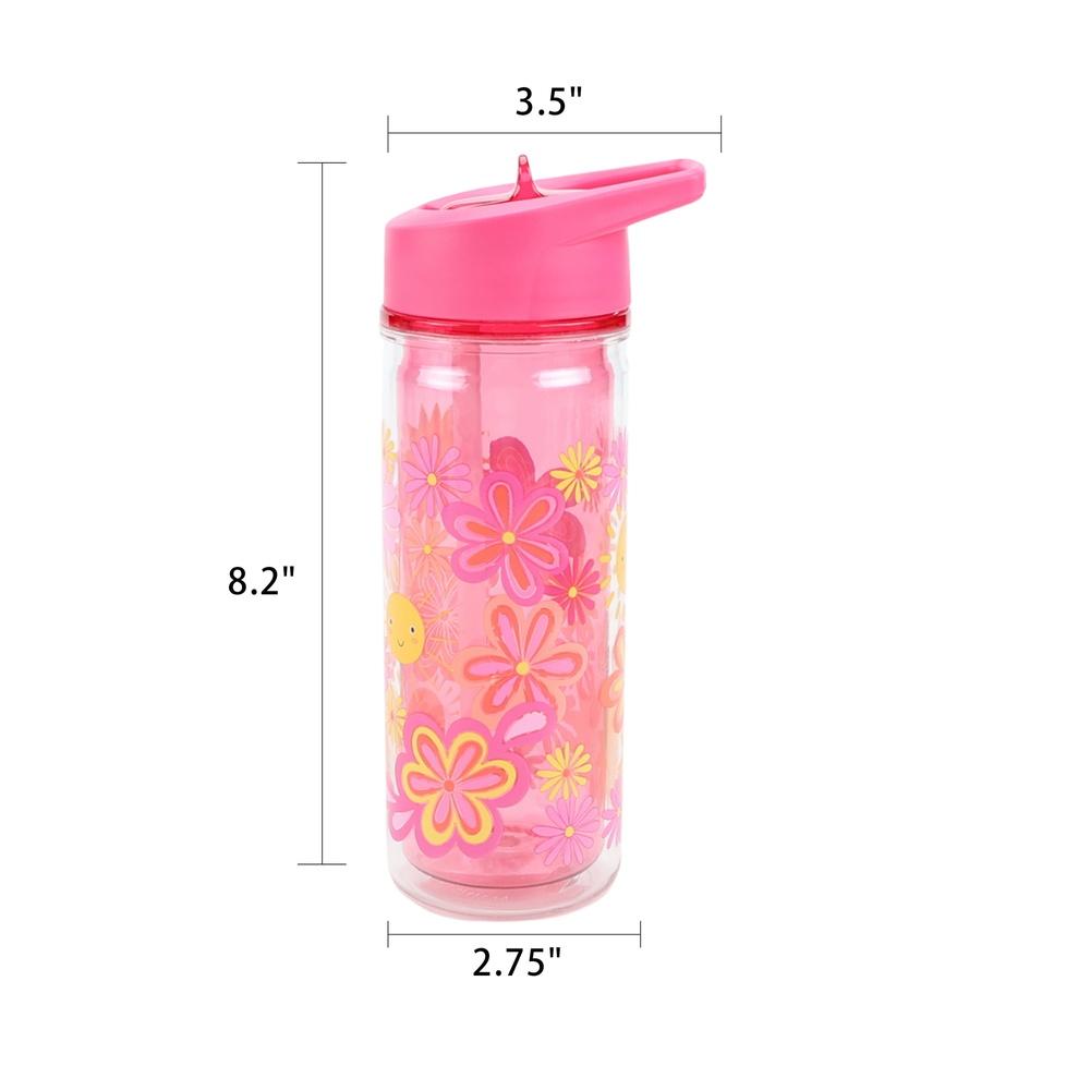 14oz Insulated Water Bottle Kids BPA Free Double Wall with Lid Straw Dishwasher Safe Perfect School Sports Playdates