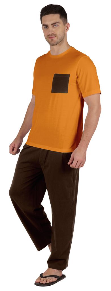 Inkmeso Solid Cotton Pajama Set  Half Sleeve Shirt With Pajamas  Loose fit 2 Pc Nightwear Pj For