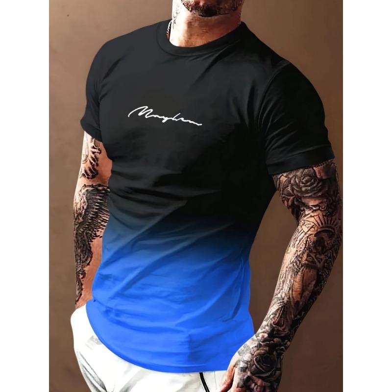 T-shirt a maniche corte casual estiva da uomo giovane alla moda sportiva stampata larga europea-americana