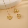 Exquisite Irregular Geometric Leaf Texture Jewelry Set: Love Earrings & Necklace