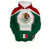 Unisex Hooded Sweatshirt With 3D Digital Print Mexican Flag Emblem Fleece-Lined Winter