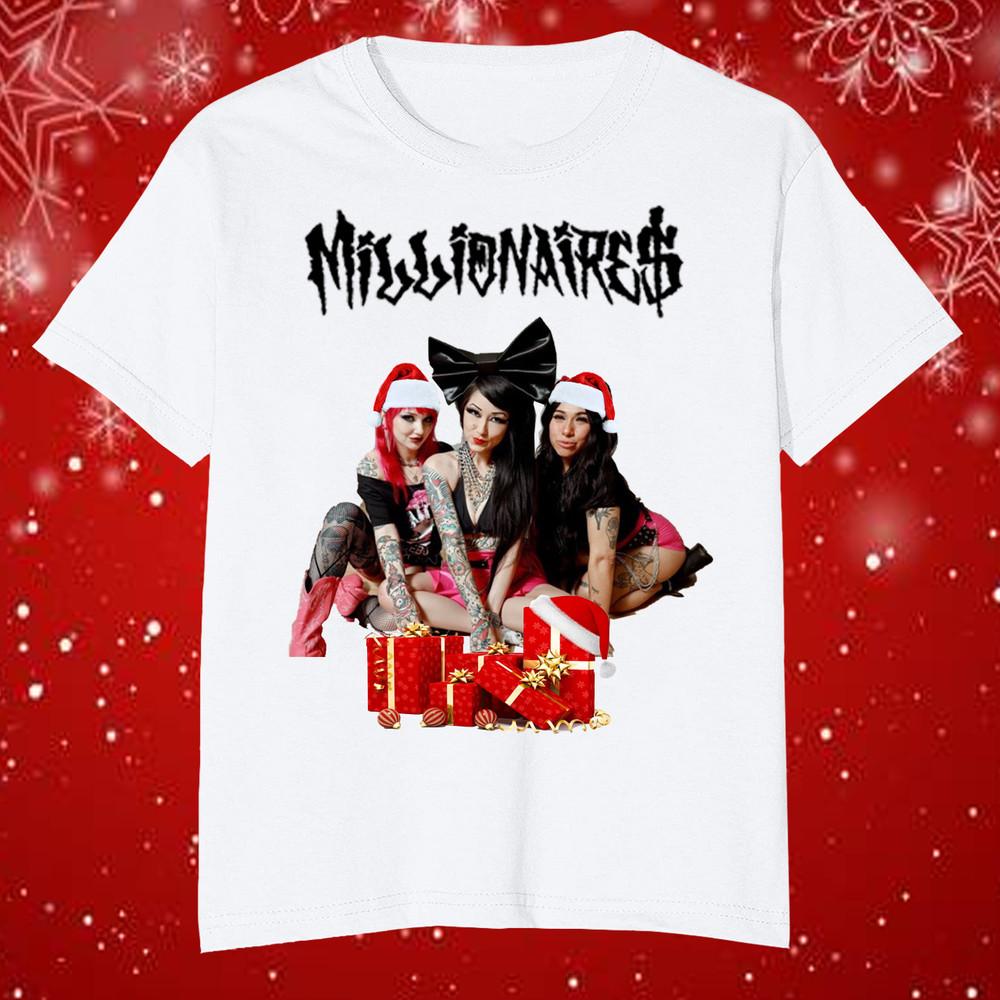 NEW Merry Christmas MILLIONAIRES Band Christmas Gift White All Size Shirt AR417 Unisex T-Shirt XXL