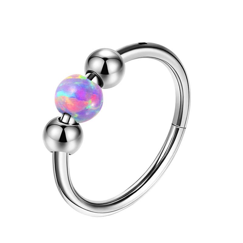 316L Titanstahl Opal Nahtloser Ring Ohrringe für Nase & Septum